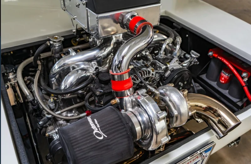 Close-up of the Toilet Car's engine bay